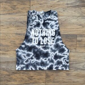 Tie-Dye Sleeveless Top - Black and White